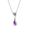 47687 Naszyjnik z żółtego złota i srebra z ametystami