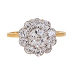 Pierścionek z diamentami z żołtego i białego złota