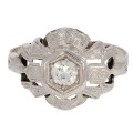 37388 Pierścionek z białego złota z diamentem