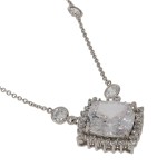 Naszyjnik z białego złota z cyrkoniami