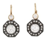 Kolczyki z białego złota i srebra z cyrkoniami