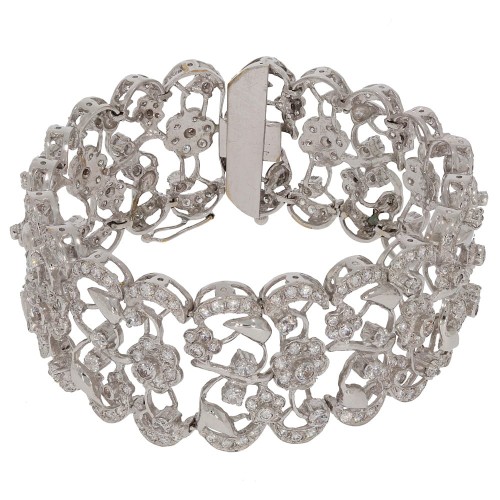 Bransoletka z białego złota z cyrkoniami