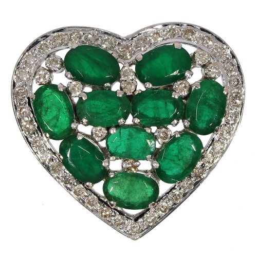 53021 Zawieszka serce z białego złota