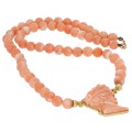 41100 Naszyjnik koralowy różowy z kameą