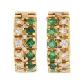Kolczyki z żółtego złota ze szmaragdami i diamentami