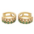 Złote kolczyki ze szmaragdem i diamentami