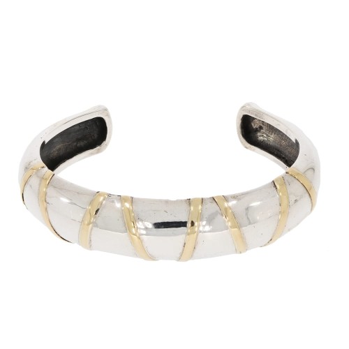 Bransoletka ze srebra ze złotymi elementami