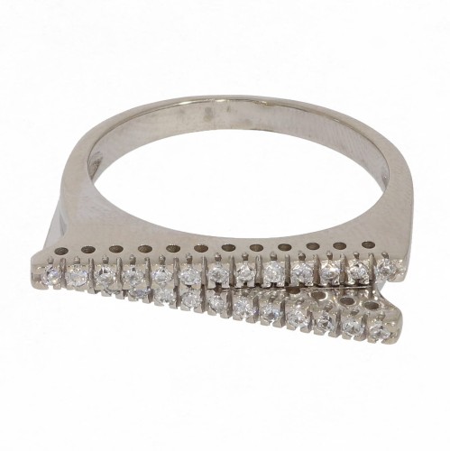 55244 Pierścionek z białego złota z cyrkoniami