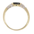 56036 Pierścionek z żółtego złota z szafirem i cyrkoniami