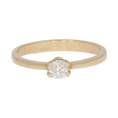 38419 Mały pierścionek z żółtego złota z diamentem