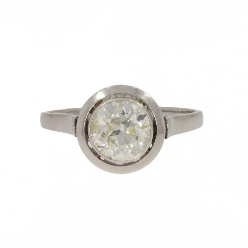 Pierścionek z platyny z dużym diamentem