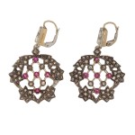 Kolczyki z diamentami i rubinami