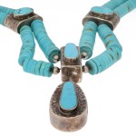 Długi naszyjnik ze srebra i turkusu