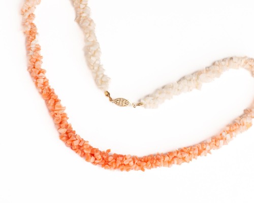 Różowe korale ombre naszyjnik