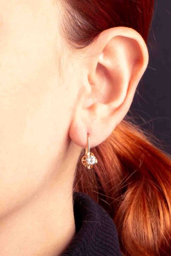 Złote kolczyki z brylantami 0,80 ct