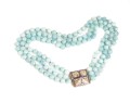 Naszyjnik z akwamarynami i srebrnym zapięciem