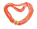 Naszyjnik z koralem 5-cio rzędowym 49 cm