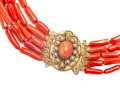 Naszyjnik z koralem 5-cio rzędowym 49 cm