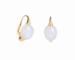 Złote kolczyki z chalcedonami