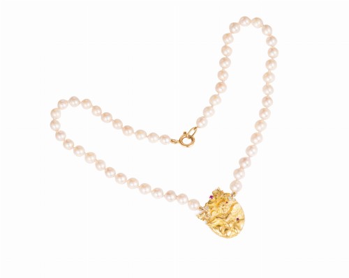 Naszyjnik z pereł Akoya i diamentami