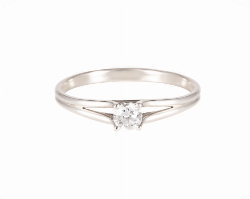 Pierścionek w białym złocie z diamentem ok. 0,23 ct