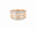 Pierścionek obrączka z diamentami w żółtym złocie