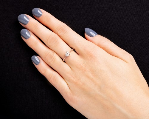 Pierścionek z brylantem o. 0,47 ct w białym złocie