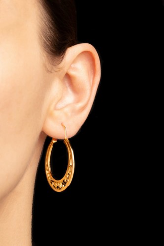 Złote kolczyki wiszące ażurowe, pr. 585