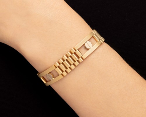 Złota bransoleta matowa, długość 19,5 cm