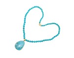 Naszyjnik z turkusami, długość ok. 49 cm