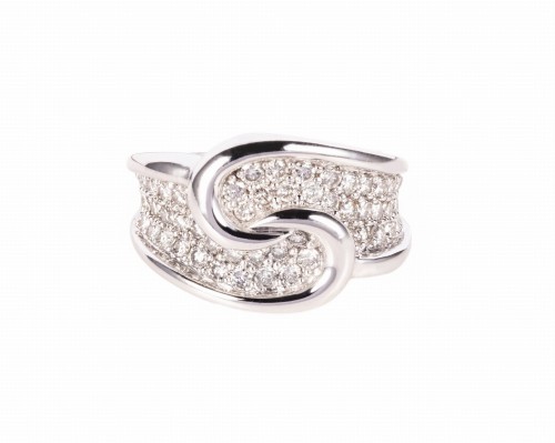 Pierścionek z diamentami ok. 1,05 karata, białe złoto 750