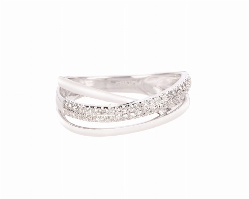 Pierścionek z białego złota z diamentami, Apart