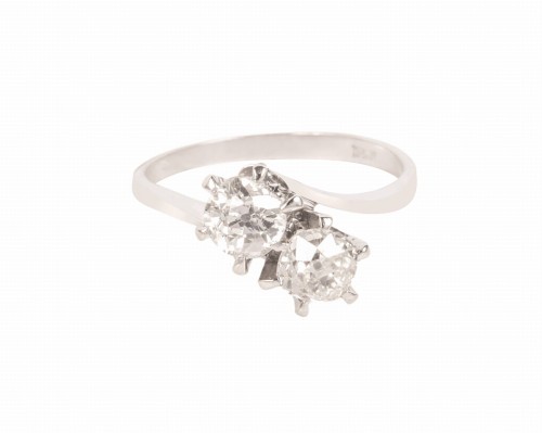 Pierścionek w złocie, Toi et Moi, z diamentami