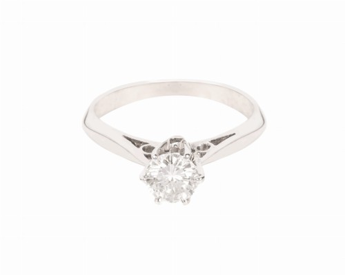 Pierścionek w białym złocie z diamentem ok.  0,48 karata