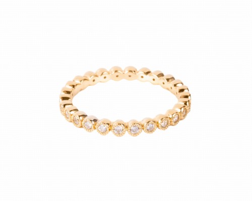 Pierścionek eternity z diamentami, ok. 0,37 karata