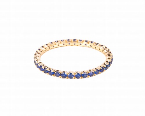 Pierścionek eternity z szafirami ok. 0,85 karata, rozmiar 15