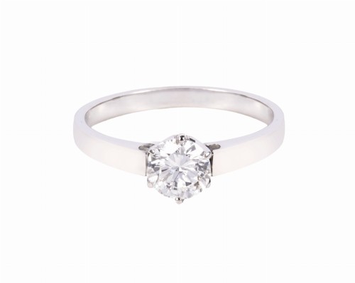 Pierścionek z w białym zlocie z diamentem ok. 0,62 ct