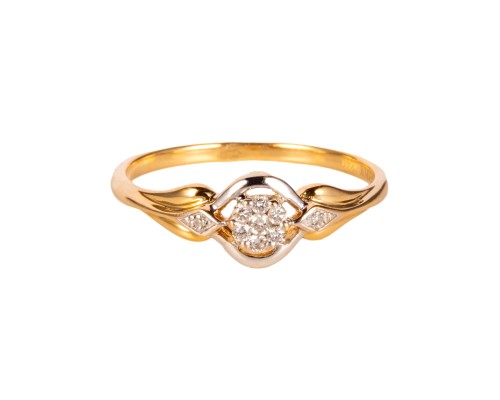 Złoty pierścionek z 9 diamentami