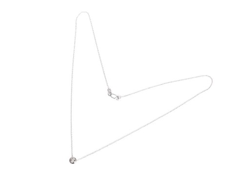 Naszyjnik z diamentem w białym zlocie
