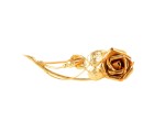 Złota broszka z motywem kwiatu róży