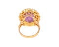 Dekoracyjny złoty pierścionek z ametystem
