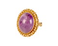 Złoty pierścionek z ametystem ok. 22 ct