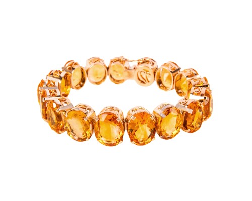 Złota bransoletka z cytrynami, długość 17 cm