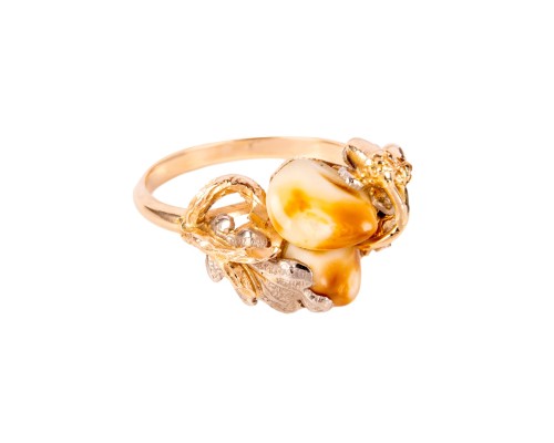 Złoty pierścionek z grandalmi, biżuteria myśliwska