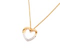 Złoty naszyjnik z sercem z diamentami