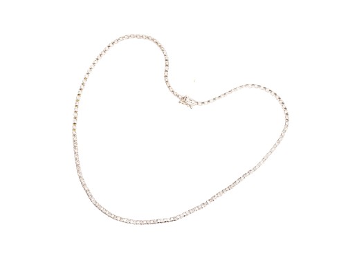 Elegancki naszyjnik wysadzany diamentami, białe złoto