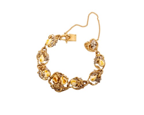 Złota bransoletka z grandlami, myśliwska