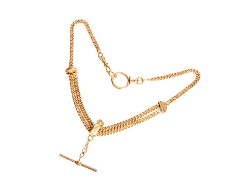 Złota dewizka z regulacją, z XIX/XX wieku