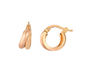 Złote kolczyki koła, żółte i różowe złoto