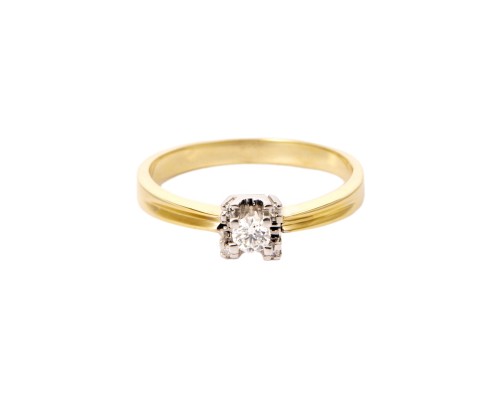 Zloty pierścionek z diamentami